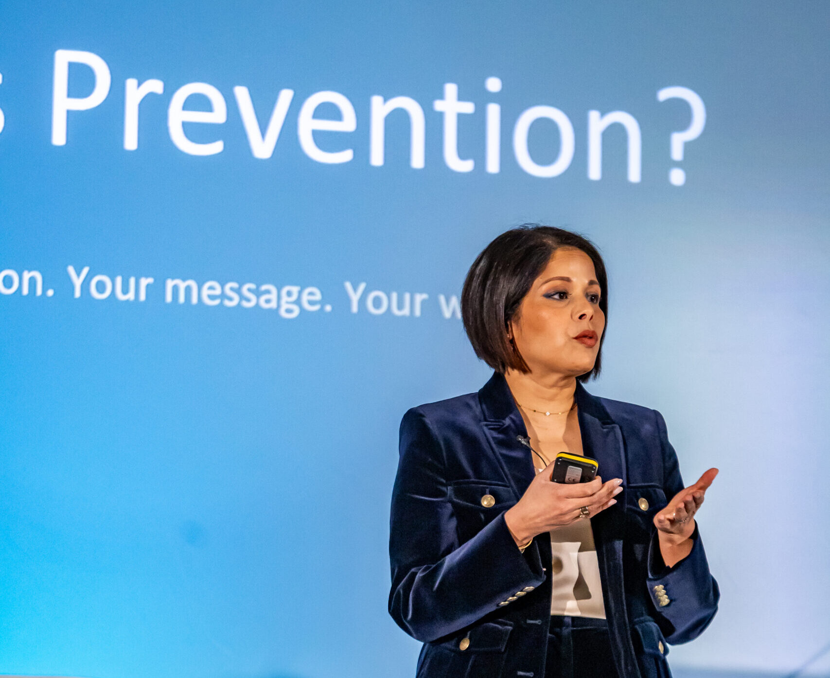 Dr Mayoni Gooneratne on stage at Future Patient