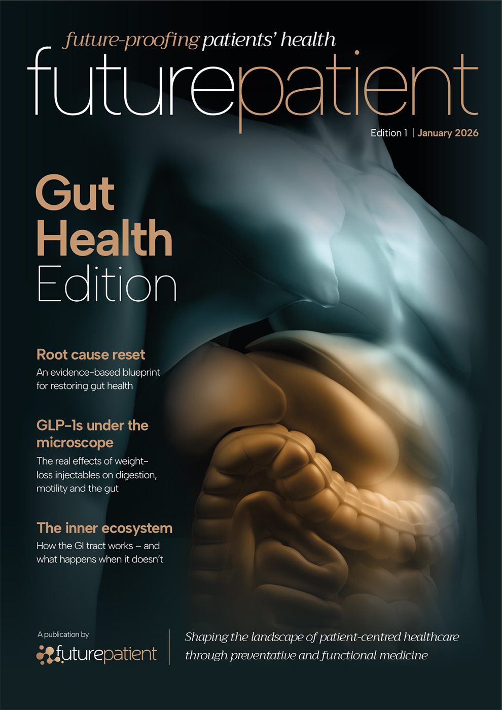 Image of the cover of the Gut Health edition of Future Patient magazine